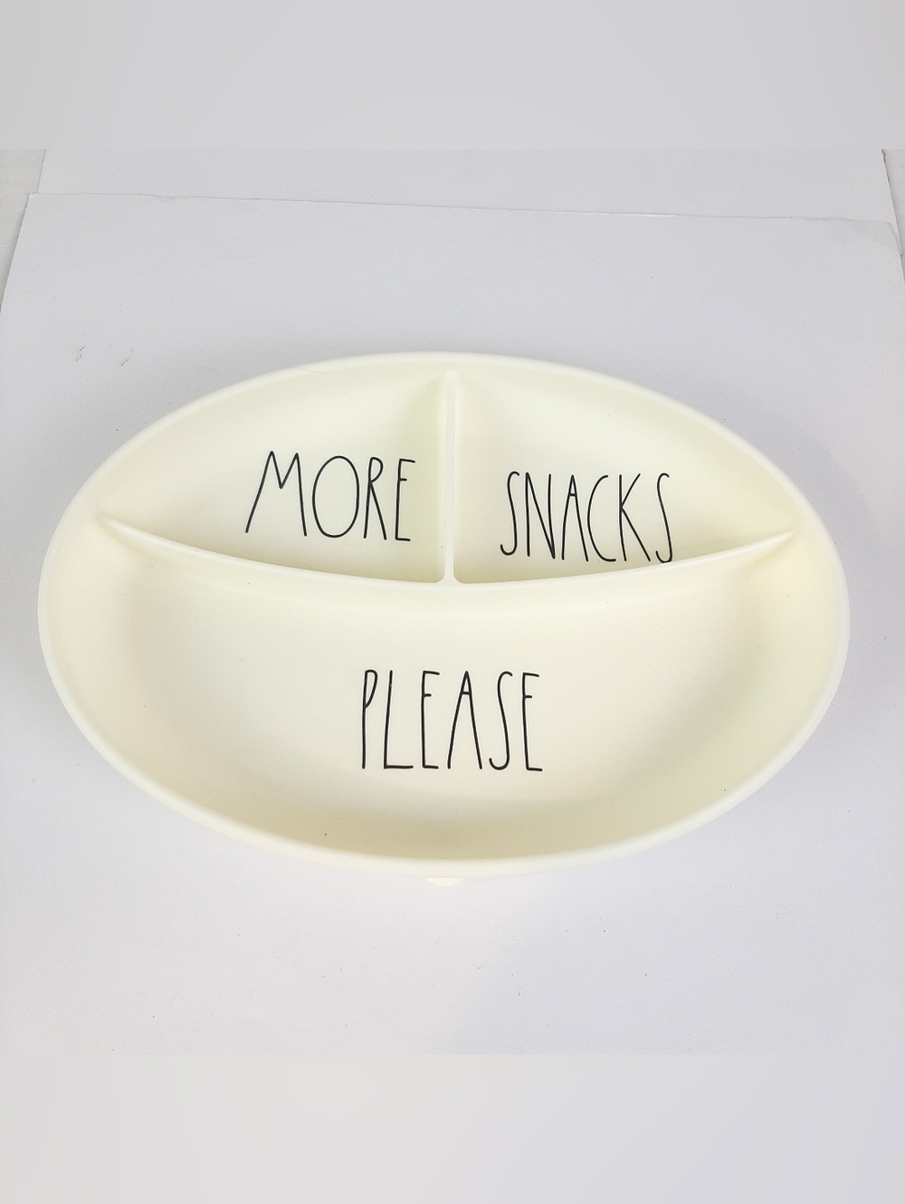 🛍Rae Dunn Baby Silicone DividedPlate "More Snacks Please"